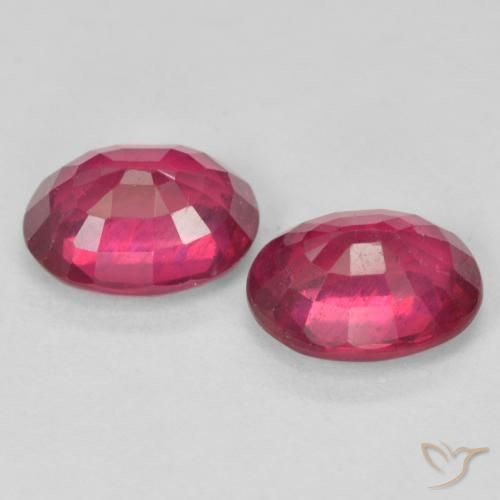 Pedras preciosas de Rubi Vermelho rosado natural de 3.53 ct, oval, VS