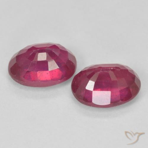 Pedras preciosas de Rubi Medium Dark-Red natural de 3.53 ct, oval, VS