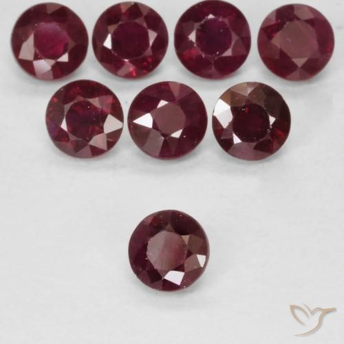 Rubi Vermelho escuro Natural 0.31ct, Redondo, VS