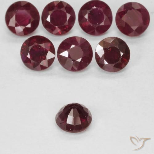 Rubi Vermelho escuro Natural 0.31ct, Redondo, VS