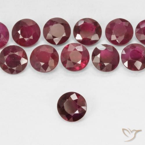 Rubi Vermelho escuro Natural 0.29ct, Redondo, VS