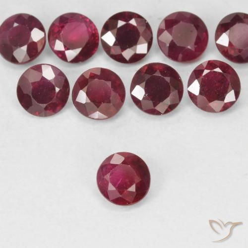 0.30ct Natural Vermelho escuro Rubi, Redondo, VS