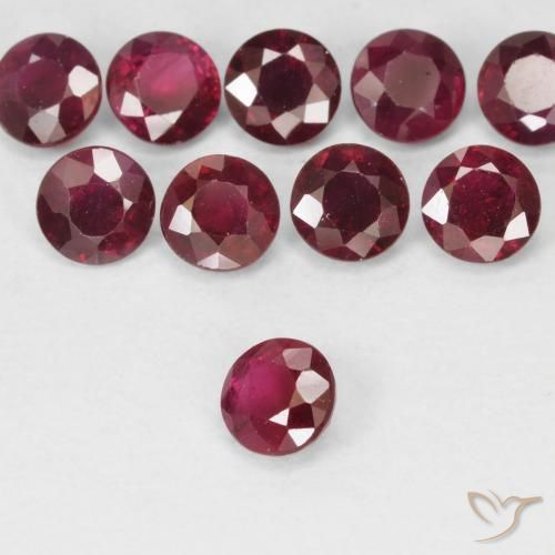 Rubi Vermelho escuro Natural 0.30ct, Redondo, VS