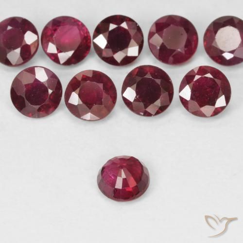 Rubi Vermelho escuro Natural 0.30ct, Redondo, VS