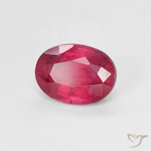 Rubi Vermelho rosado Natural 1.31ct, oval, VS
