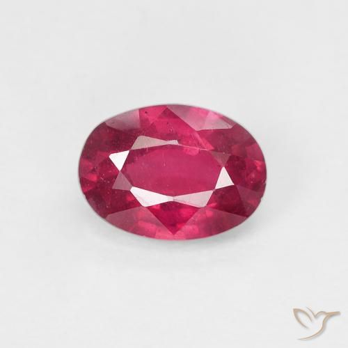 1.08ct Natural Medium Dark-Red Rubi, oval, VS