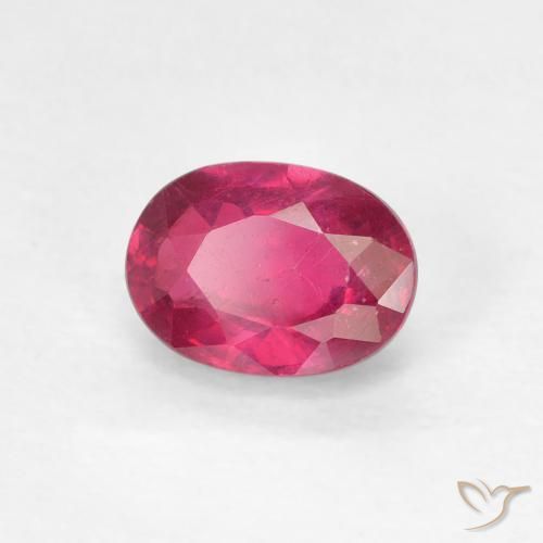 Rubi Vermelho rosado Natural 1.27ct, oval, VS