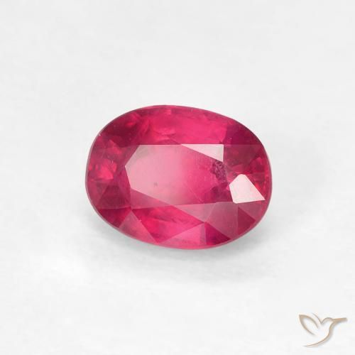 Rubi Luz vermelha Natural 1.18ct, oval, VS
