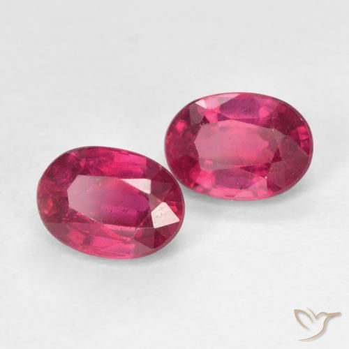 Pedras preciosas de Rubi Vermelho rosado natural de 2.19 ct, oval, VS
