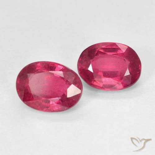 Pedras preciosas de Rubi Rosa Avermelhado Profundo natural de 2.10 ct, oval, VS