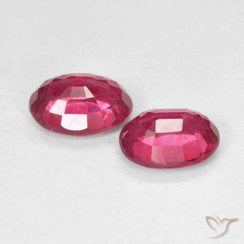 Pedras preciosas de Rubi Rosa Avermelhado Profundo natural de 2.10 ct, oval, VS