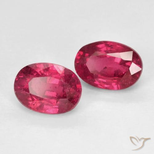 Pedras preciosas de Rubi Rosa Avermelhado Profundo natural de 2.72 ct, oval, VS