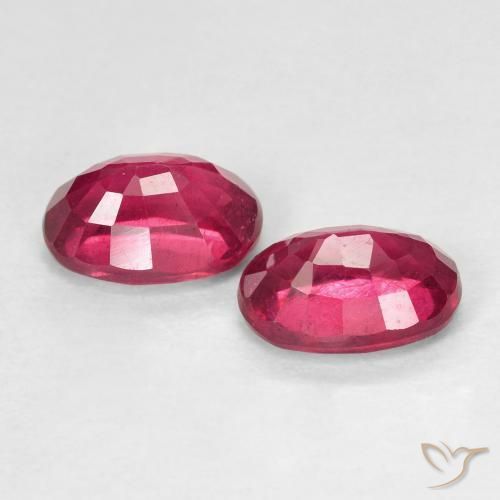 Pedras preciosas de Rubi Rosa Avermelhado Profundo natural de 2.44 ct, oval, VS