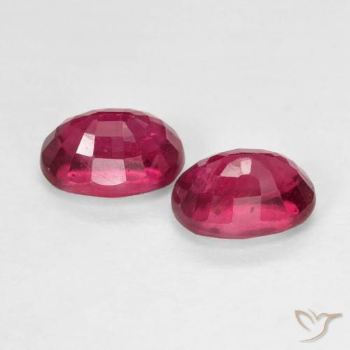 Pedras preciosas de Rubi Rosa Avermelhado Profundo natural de 2.76 ct, oval, VS