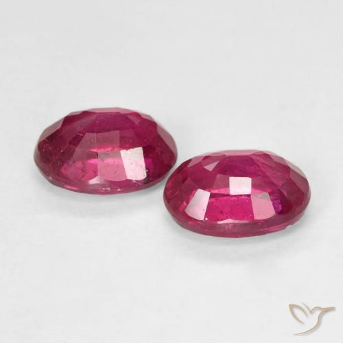 Pedras preciosas de Rubi Rosa Avermelhado Profundo natural de 2.37 ct, oval, VS