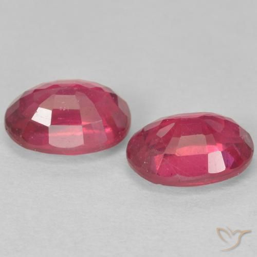 Pedras preciosas de Rubi Luz vermelha natural de 2.40 ct, oval, VS
