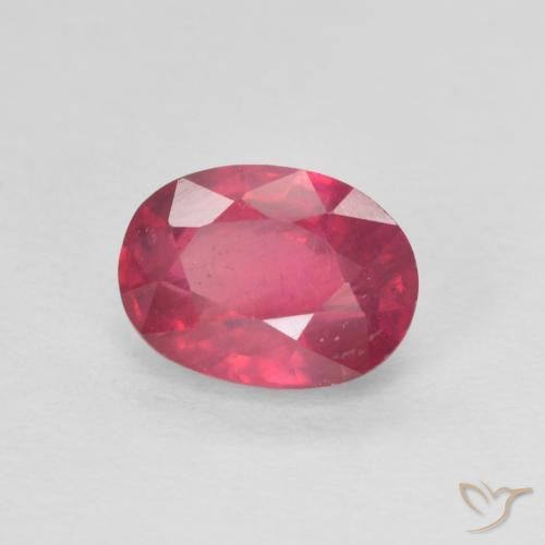 Rubi rosa avermelhado Natural 1.33ct, oval, VS