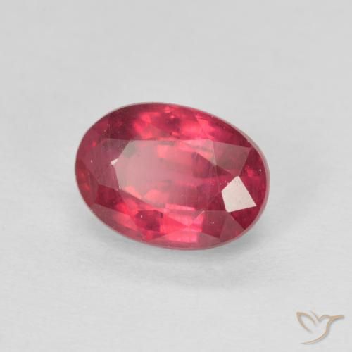 Rubi rosa avermelhado Natural 1.45ct, oval, VS