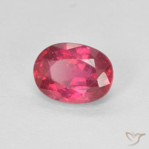 Rubi Vermelho rosado Natural 1.22ct, oval, VS