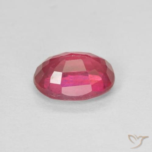 Rubi Vermelho rosado Natural 1.22ct, oval, VS