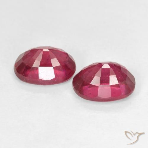 Pedras preciosas de Rubi Medium Dark-Red natural de 2.57 ct, oval, VS