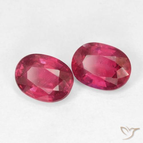 Pedras preciosas de Rubi Rosa Avermelhado Profundo natural de 2.06 ct, oval, VS