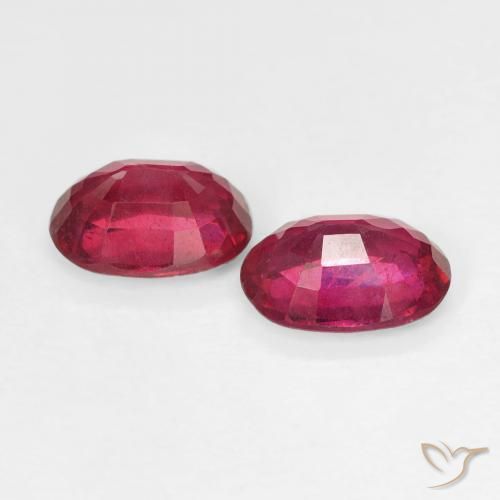 Pedras preciosas de Rubi Rosa Avermelhado Profundo natural de 2.06 ct, oval, VS