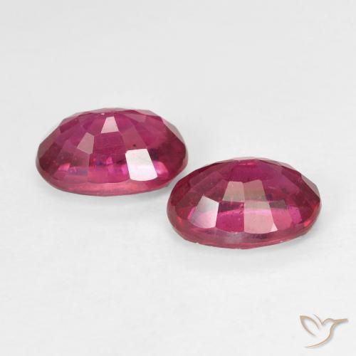 Pedras preciosas de Rubi vermelho médio natural de 2.60 ct, oval, VS