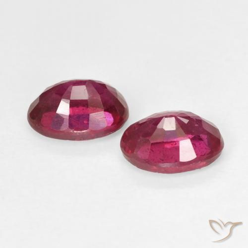 Pedras preciosas de Rubi rosa avermelhado natural de 2.22 ct, oval, VS