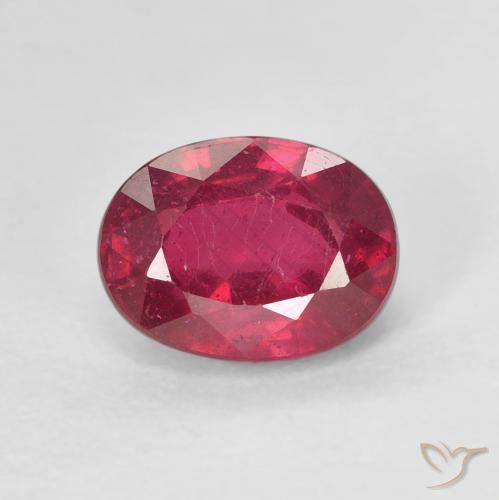2.12ct Natural Medium Dark-Red Rubi, oval, VS