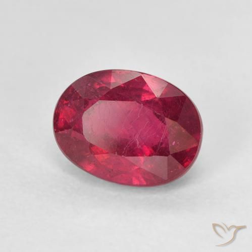Rubi Medium Dark-Red Natural 2.12ct, oval, VS