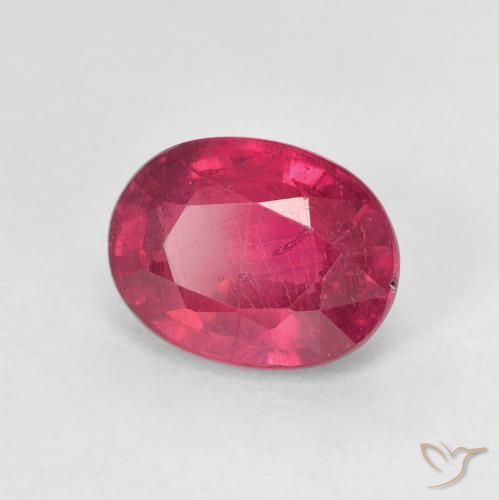 Rubi Vermelho rosado Natural 1.95ct, oval, VS
