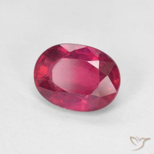 Rubi Vermelho rosado Natural 1.78ct, oval, VS