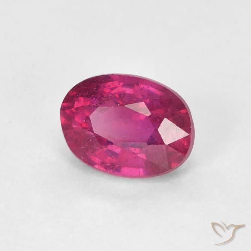 Rubi Luz vermelha Natural 1.24ct, Corte Oval, VS