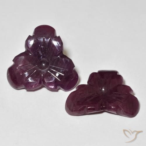 Pedras preciosas de Rubi vermelho mogno natural de 19.71 ct, Flor cortada, Opaco