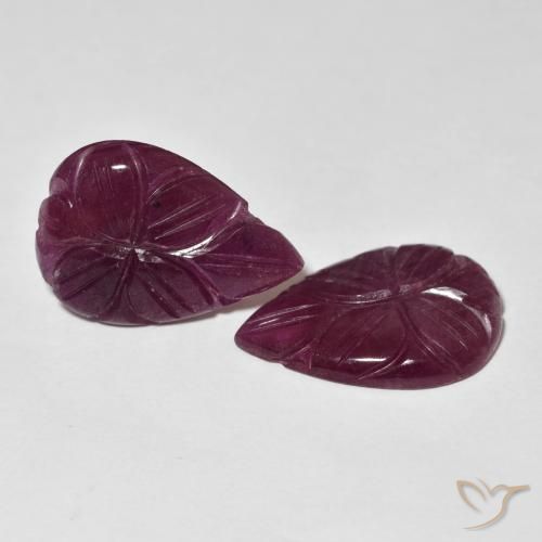 Pedras preciosas de Rubi framboesa vermelha natural de 14.04 ct, Flor cortada, Opaco