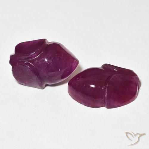 Pedras preciosas de Rubi Medium Dark-Purple natural de 11.57 ct, Flor cortada, Opaco