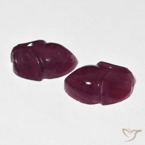 Pedras preciosas de Rubi Medium Dark-Purple natural de 11.57 ct, Flor cortada, Opaco