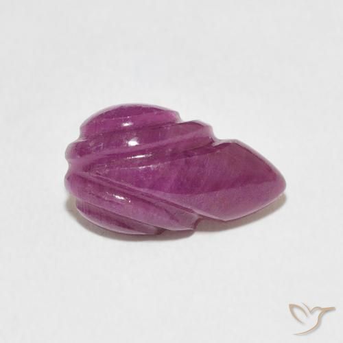 Rubi roxo avermelhado Natural 3.16ct, Flor cortada, Opaco