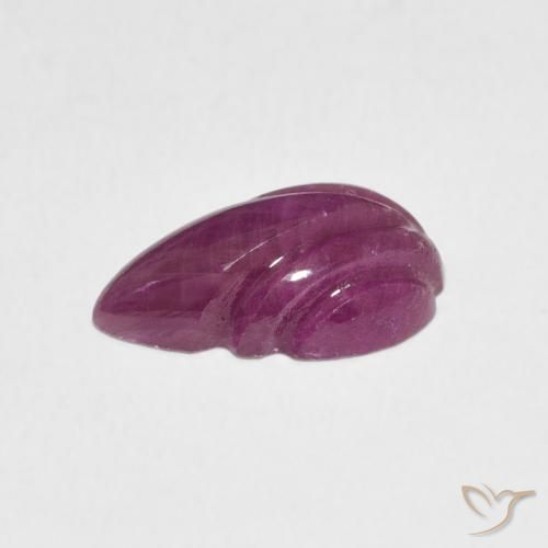 Rubi roxo avermelhado Natural 3.16ct, Flor cortada, Opaco