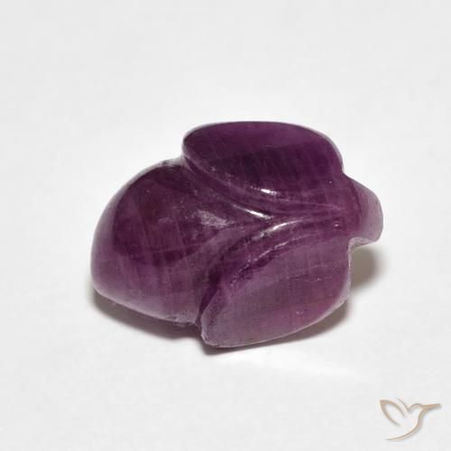 4.58ct Natural Medium Dark-Purple Rubi, Flor cortada, Opaco