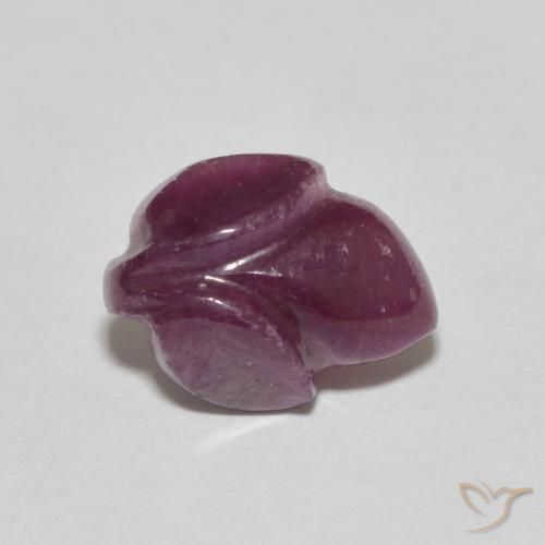 Rubi Vermelho roxo Natural 3.10ct, Flor cortada, Opaco