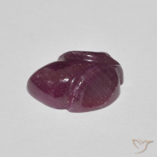 Rubi Vermelho roxo Natural 3.10ct, Flor cortada, Opaco