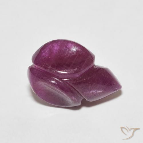 Rubi Vinho vermelho Natural 3.38ct, Flor cortada, Opaco
