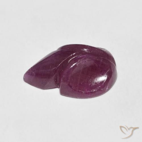 Rubi Vinho vermelho Natural 3.38ct, Flor cortada, Opaco