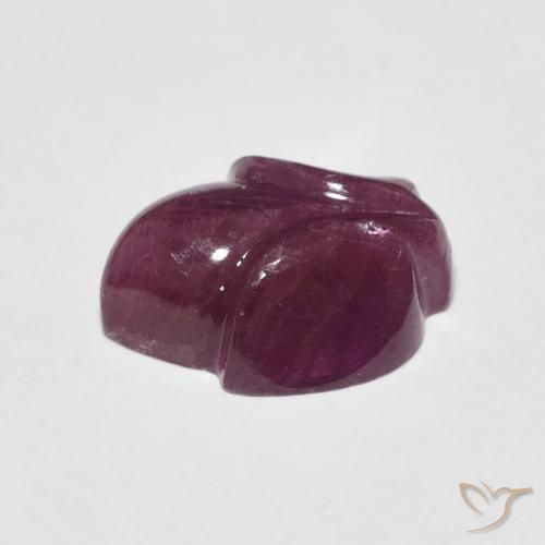 Rubi Vermelho escuro Natural 4.90ct, Flor cortada, Opaco