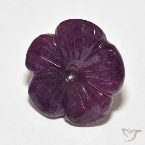 Rubi roxo médio Natural 13.78ct, Flor cortada, Opaco