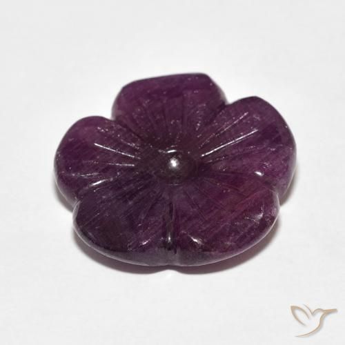 Rubi roxo médio Natural 13.78ct, Flor cortada, Opaco