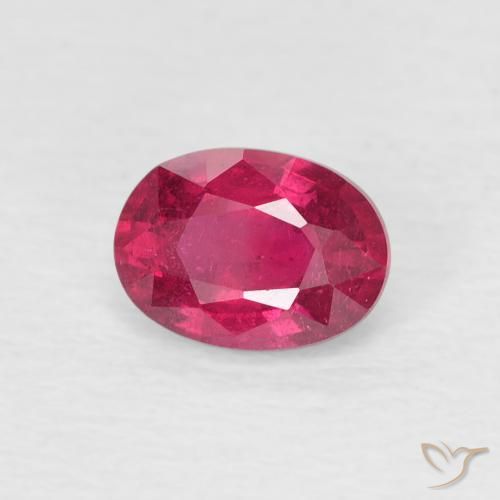 Rubi Vermelho roxo Natural 1.19ct, oval, VS