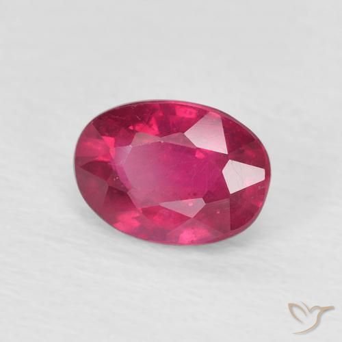 Rubi Luz vermelha Natural 1.37ct, oval, VS